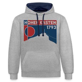 High Box Mountain Hiking Alpstein Souvenir - Contrast hoodie - heather grey/navy - Front - Liana (172cm) & Jaron (178cm)