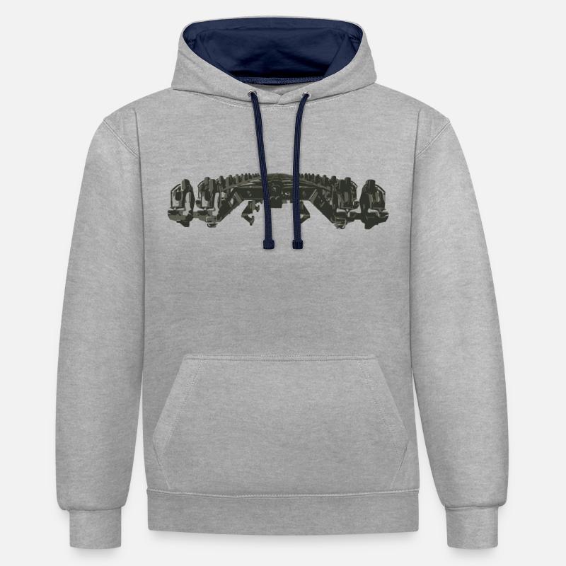 Wing LabelDrop - Sweat à capuche contrasté - gris chiné/bleu marine