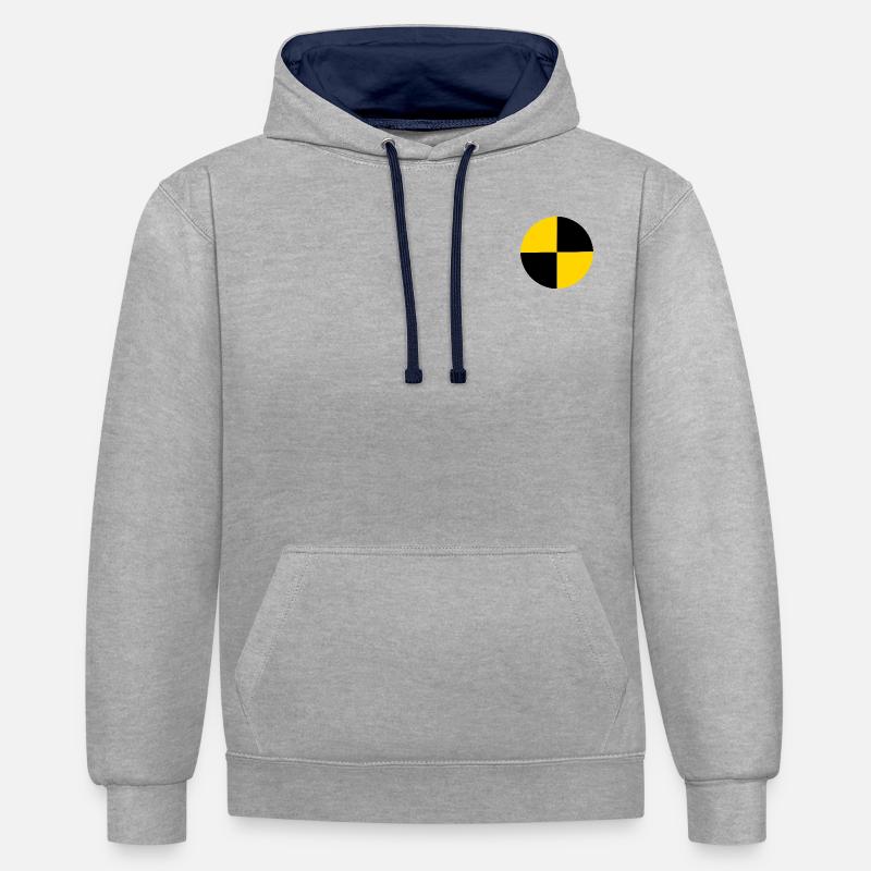 mannequin Crash test - Sweat à capuche contrasté - gris chiné/bleu marine
