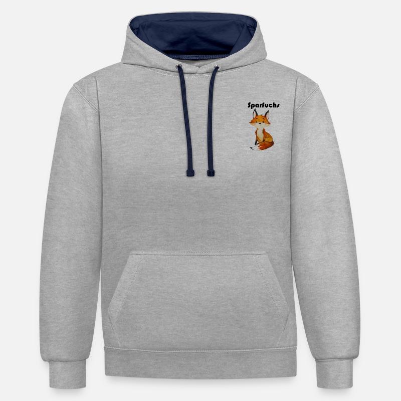Sparfuchs - Kontrast-Hoodie - Grau meliert/Navy