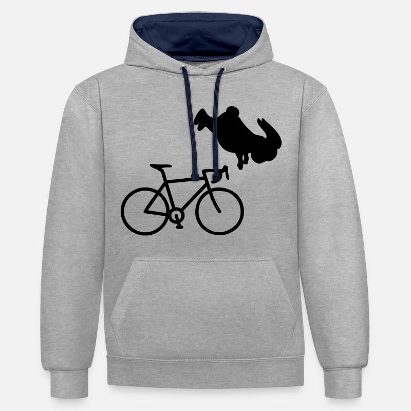 Bicycle Cycling Bunny - Sweat à capuche contrasté - gris chiné/bleu marine