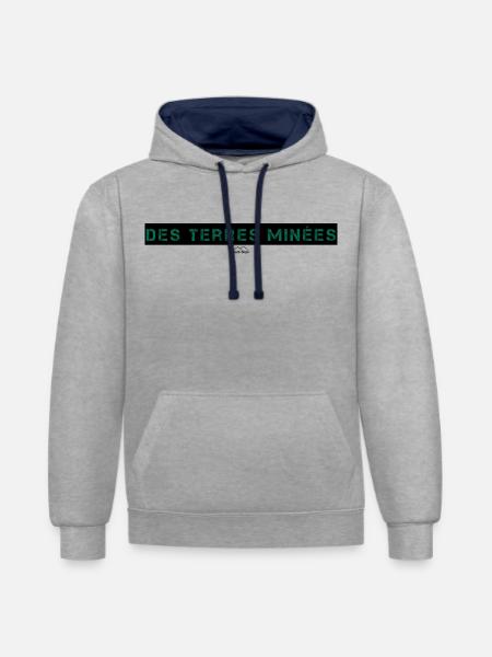 Mined Lands Lens - Kontrast-Hoodie - Grau meliert/Navy