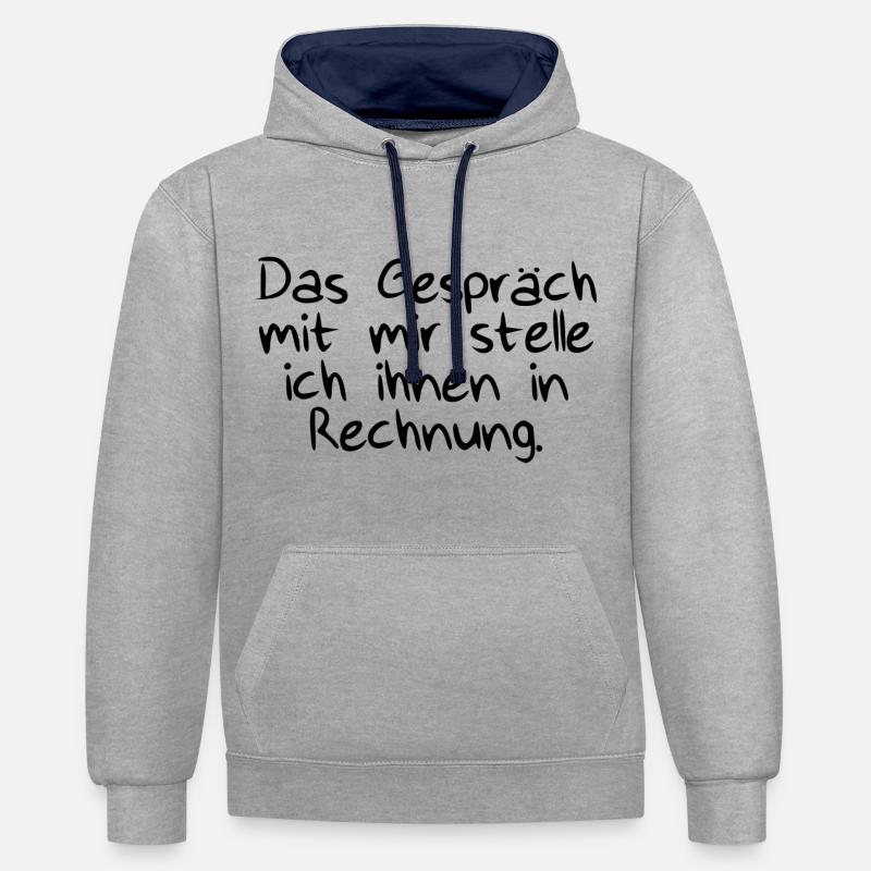 Das Gespräch mit Rechnung - Kontrast-Hoodie - Grau meliert/Navy