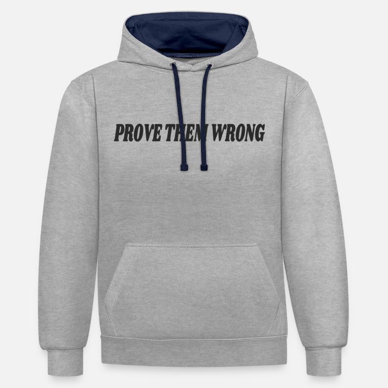 Prove Them Wrong - Sweat à capuche contrasté - gris chiné/bleu marine