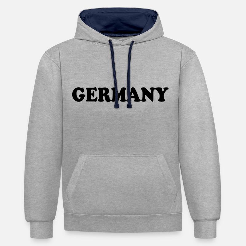 Germany - Sweat à capuche contrasté - gris chiné/bleu marine