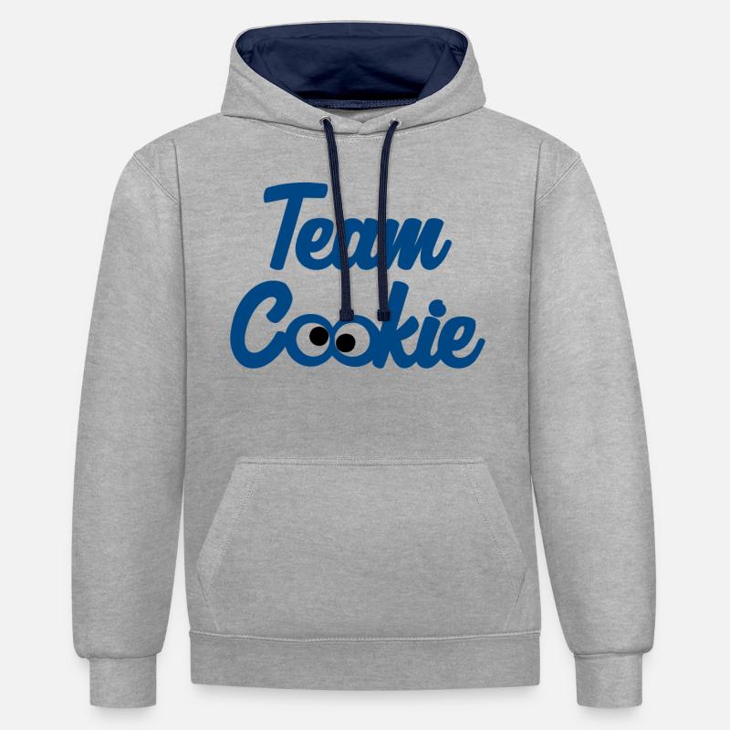 Biscuits biscuits d'équipe - Sweat à capuche contrasté - gris chiné/bleu marine
