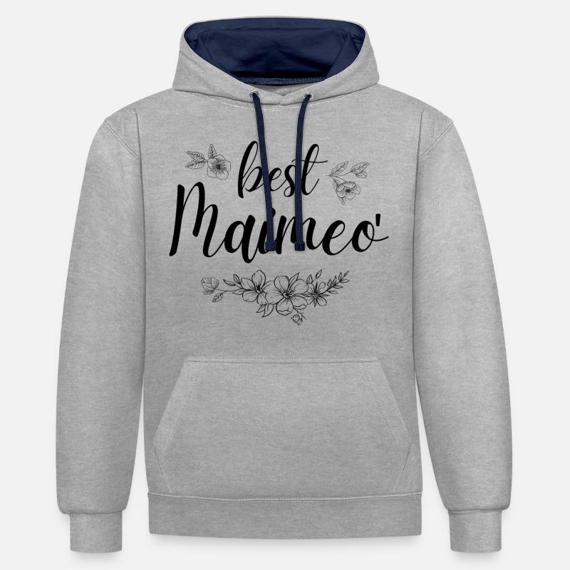 Meilleur Maimeo. Cadeau Maimeo - Sweat à capuche contrasté - gris chiné/bleu marine