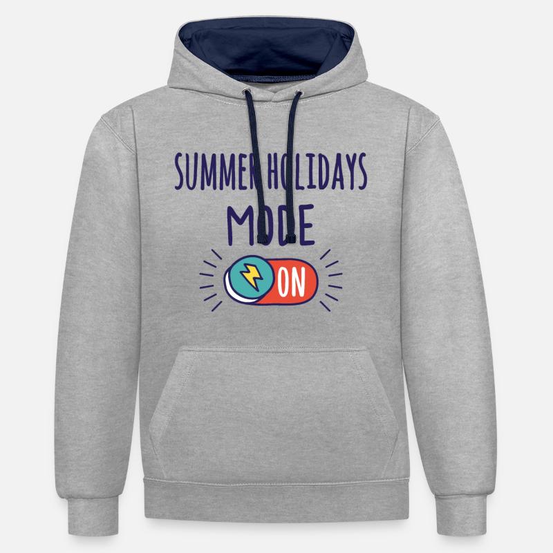 Mode Vacances d’été activé - Sweat à capuche contrasté - gris chiné/bleu marine
