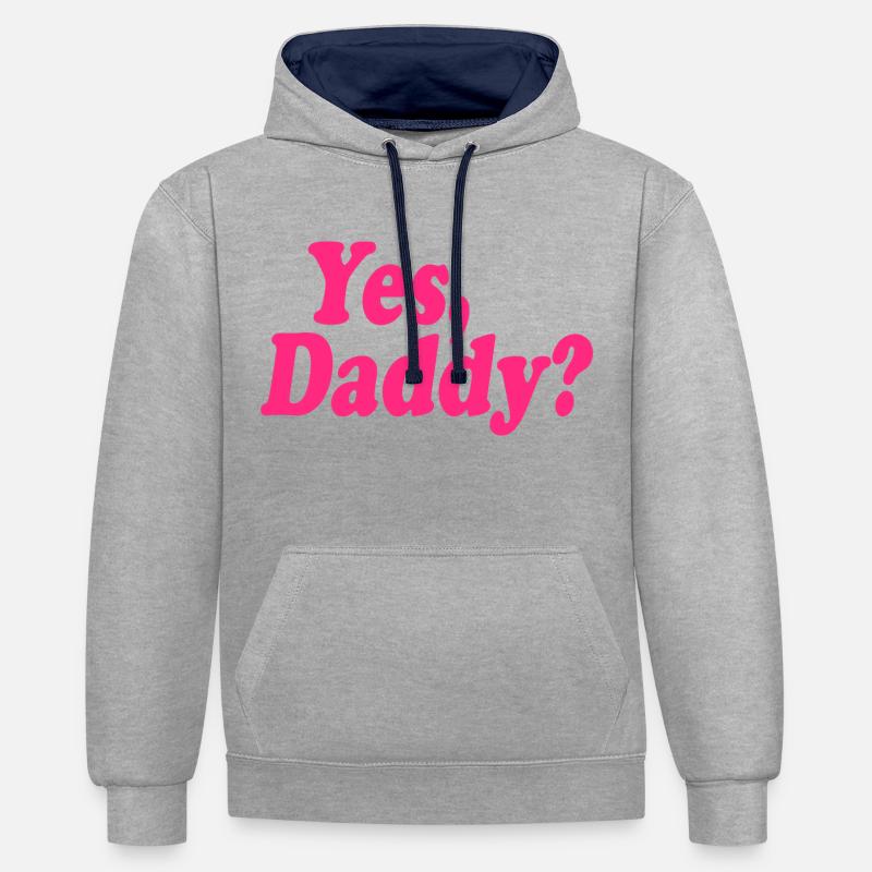 Yes daddy - Sweat à capuche contrasté - gris chiné/bleu marine
