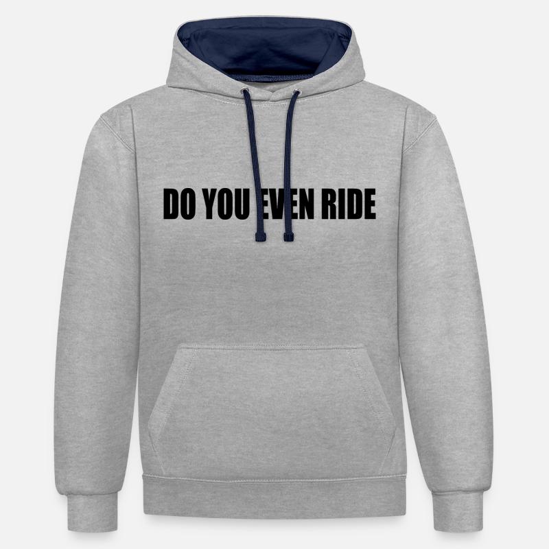 Do you even ride - Sweat à capuche contrasté - gris chiné/bleu marine