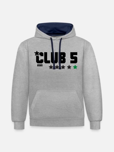 Club 5 logo Barracks - Contrast hoodie - heather grey/navy