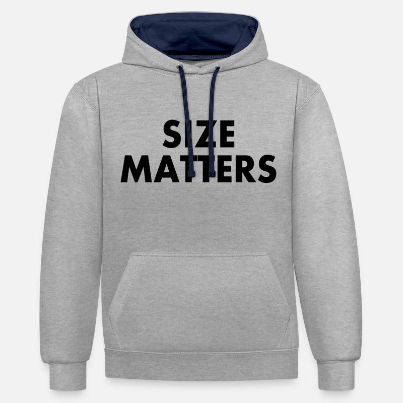 Size matters - Sweat à capuche contrasté - gris chiné/bleu marine