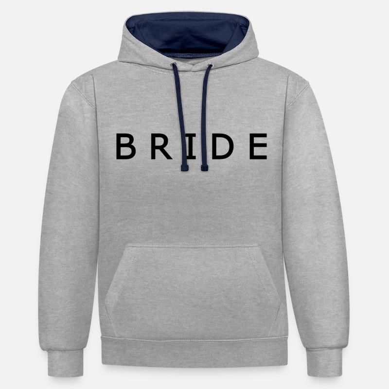 Bride - Sweat à capuche contrasté - gris chiné/bleu marine