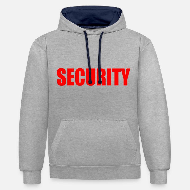 Security - Sweat à capuche contrasté - gris chiné/bleu marine