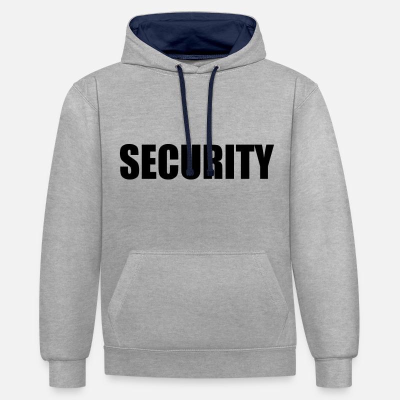 Security - Sweat à capuche contrasté - gris chiné/bleu marine