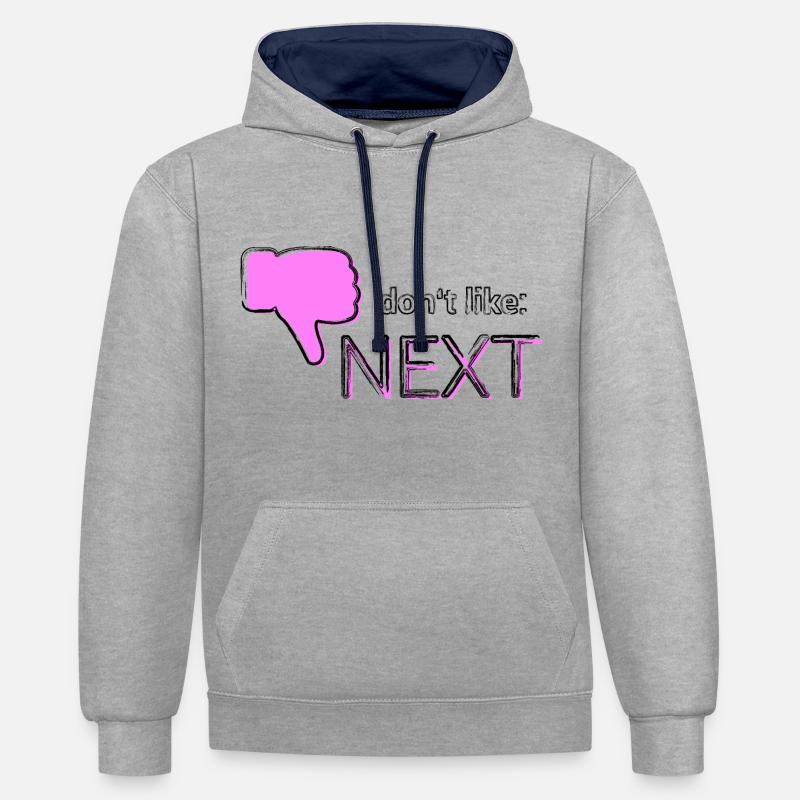 Je n’aime pas : Suivant - Sweat à capuche contrasté - gris chiné/bleu marine