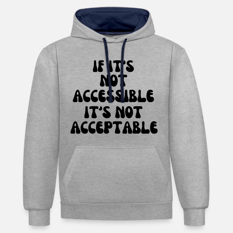 Non acceptable s’il n’est pas accessible* - Sweat à capuche contrasté - gris chiné/bleu marine