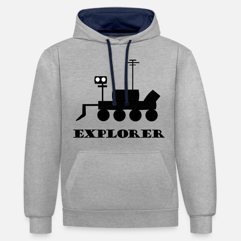 Mission spatiale Mars - Sweat à capuche contrasté - gris chiné/bleu marine