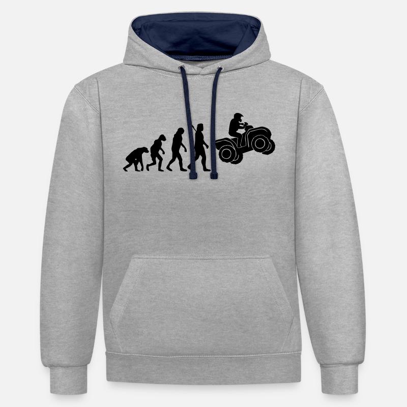 Evolution Quad Racer - Kontrast-Hoodie - Grau meliert/Navy