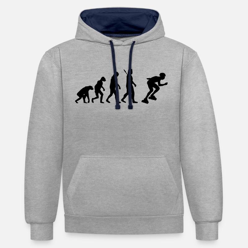 Inline skating - Inline skates - Kontrast-Hoodie - Grau meliert/Navy