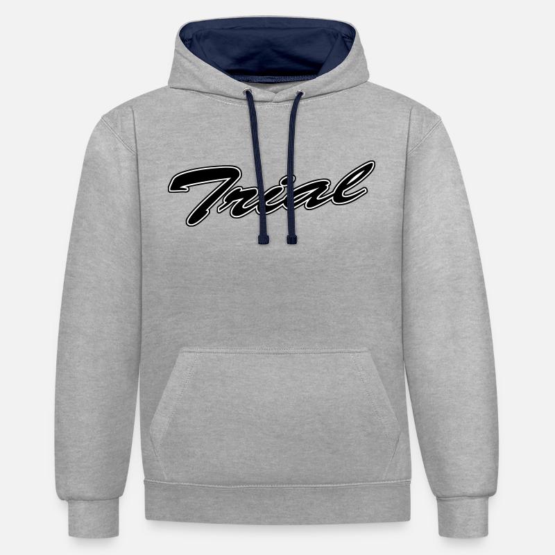 Trial - Sweat à capuche contrasté - gris chiné/bleu marine
