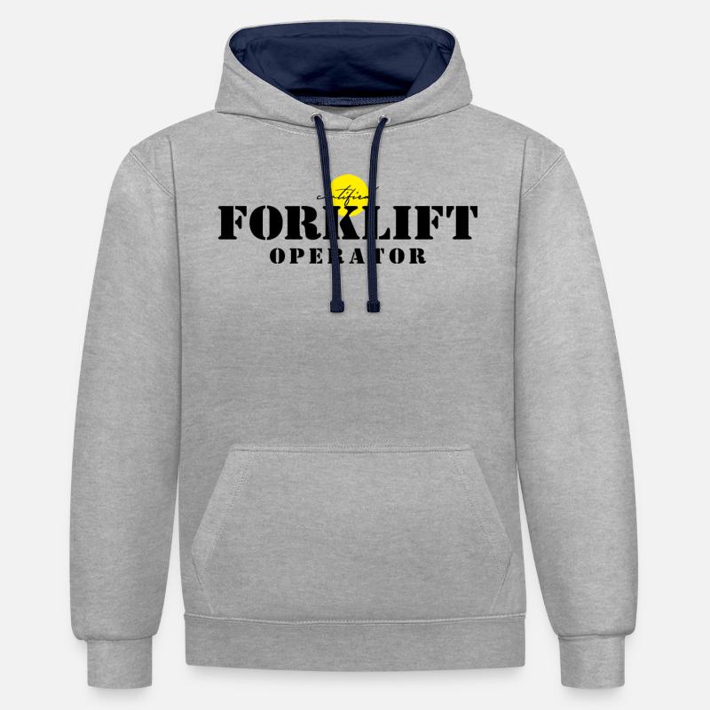 Forklift Operator Certification - Kontrast-Hoodie - Grau meliert/Navy