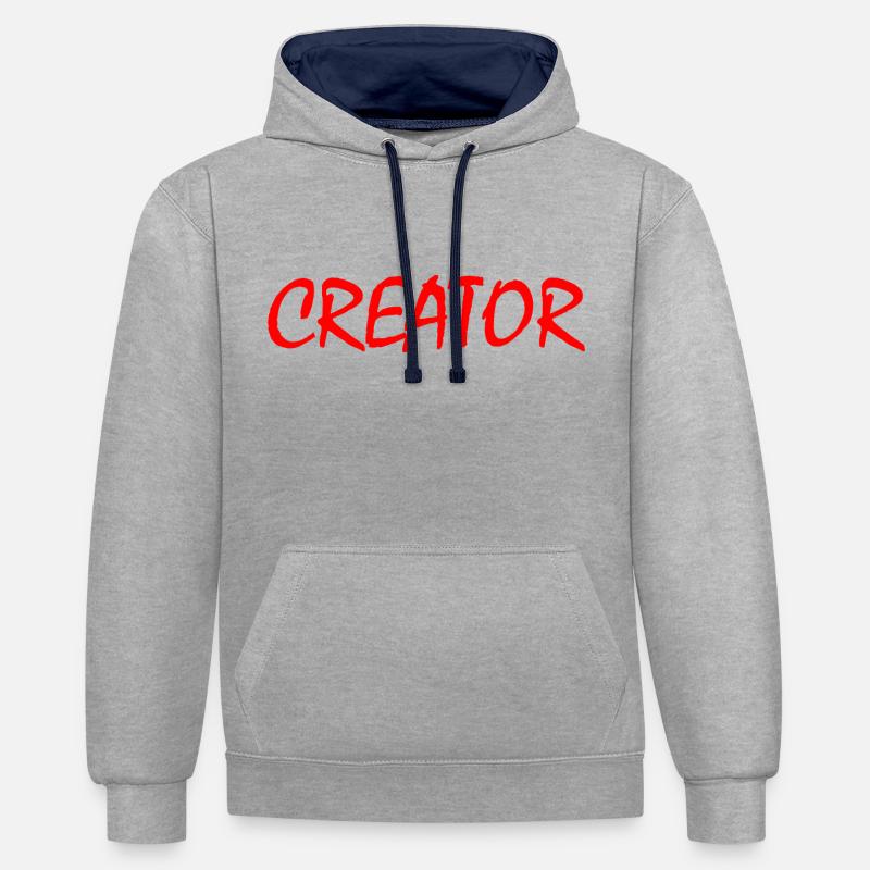 Creator - Kontrast-Hoodie - Grau meliert/Navy