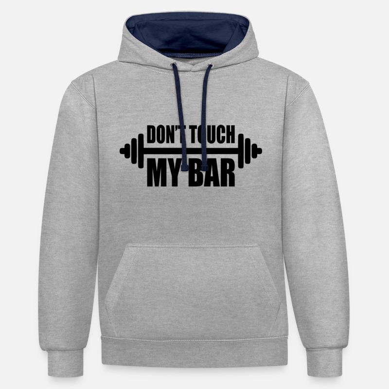 dont touch my bar - Sweat à capuche contrasté - gris chiné/bleu marine