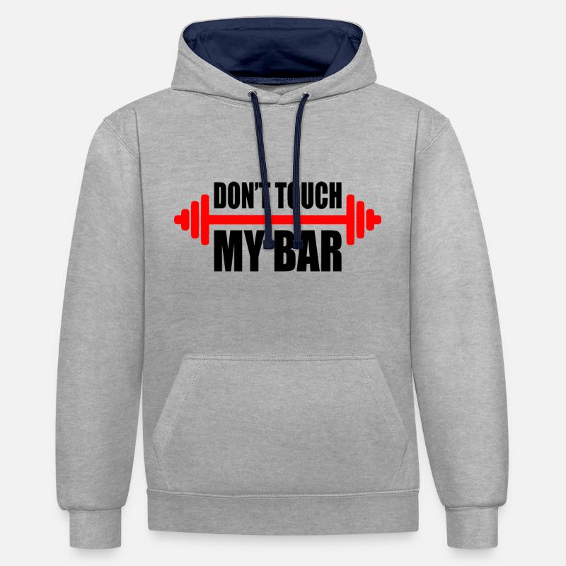 d'ont touch my bar - Sweat à capuche contrasté - gris chiné/bleu marine