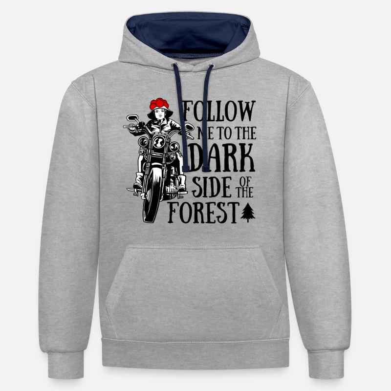 Motard de la Forêt-Noire - Sweat à capuche contrasté - gris chiné/bleu marine