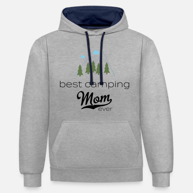 camper - Contrast hoodie - heather grey/navy