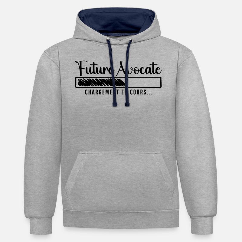 Future Avocate -Cadeau Future Avocate - Sweat à capuche contrasté - gris chiné/bleu marine
