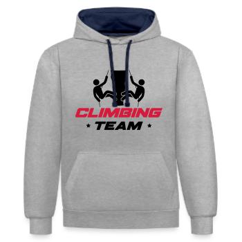 Bergsteiger Klettern - Kontrast-Hoodie - Grau meliert/Navy - Vorne - Liana (172cm) & Jaron (178cm)