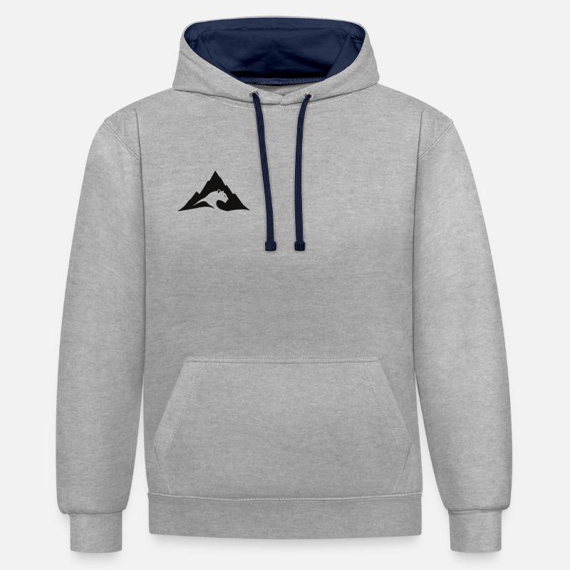 Panthère - Sweat à capuche contrasté - gris chiné/bleu marine