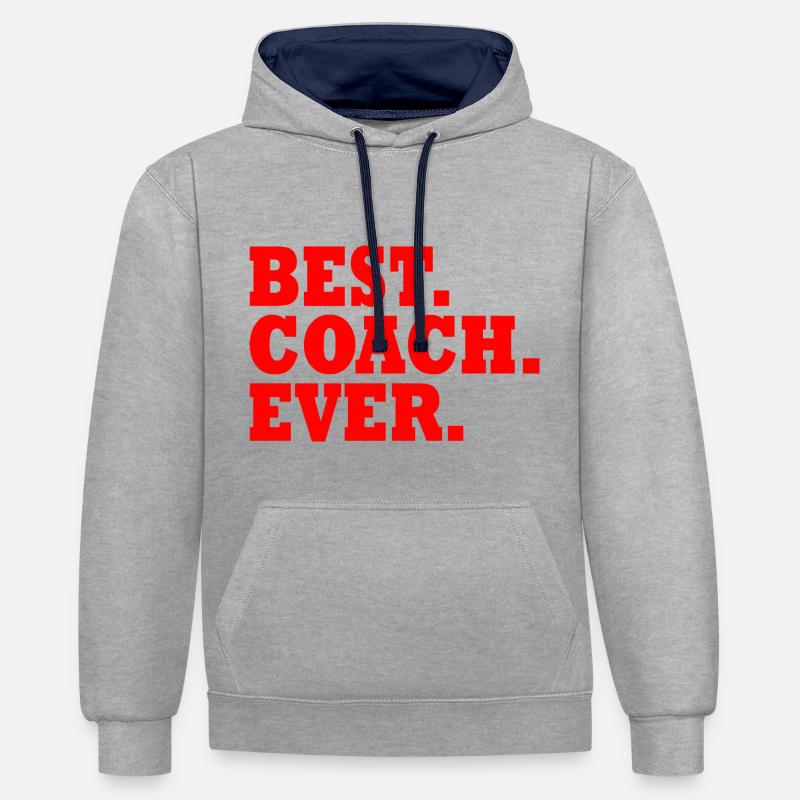 Best coach ever - Kontrast-Hoodie - Grau meliert/Navy