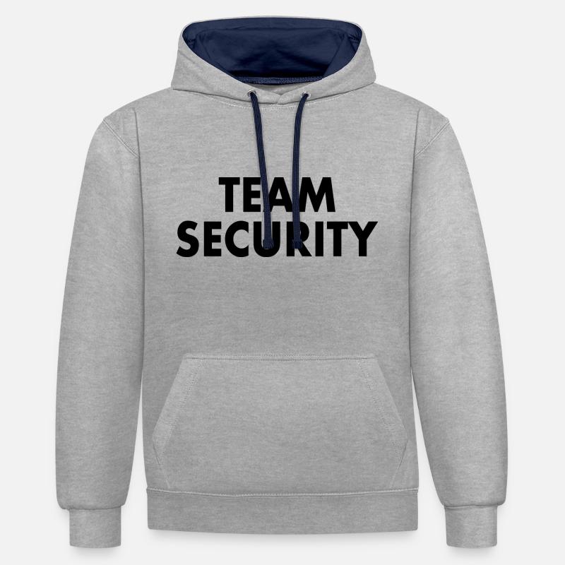 Team security - Sweat à capuche contrasté - gris chiné/bleu marine