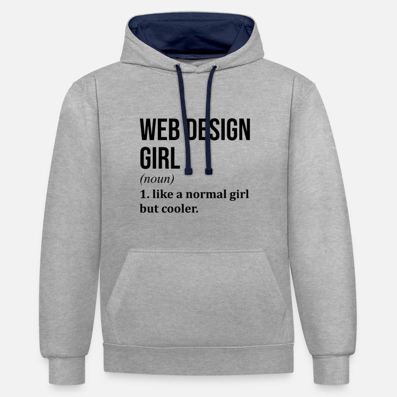 Conception de sites Web - Sweat à capuche contrasté - gris chiné/bleu marine