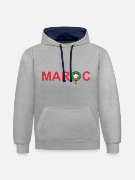 Marokko - Kontrast-Hoodie - Grau meliert/Navy