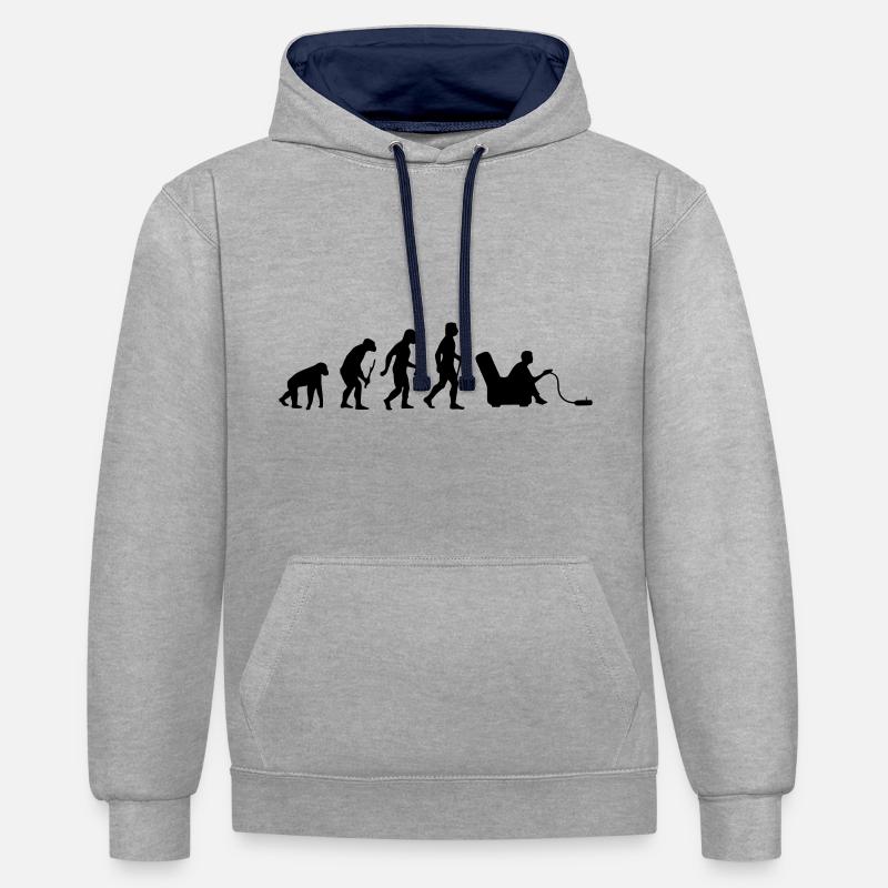 Evolution Gaming - Kontrast-Hoodie - Grau meliert/Navy