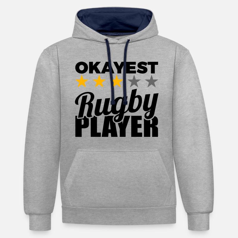 Rugby Player - Contrast hoodie - heather grey/navy