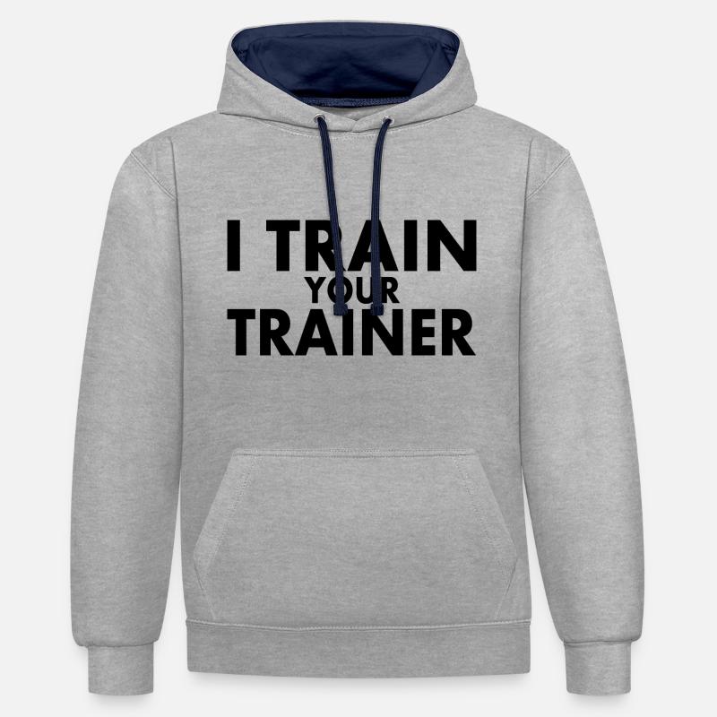 I train your trainer - Sweat à capuche contrasté - gris chiné/bleu marine