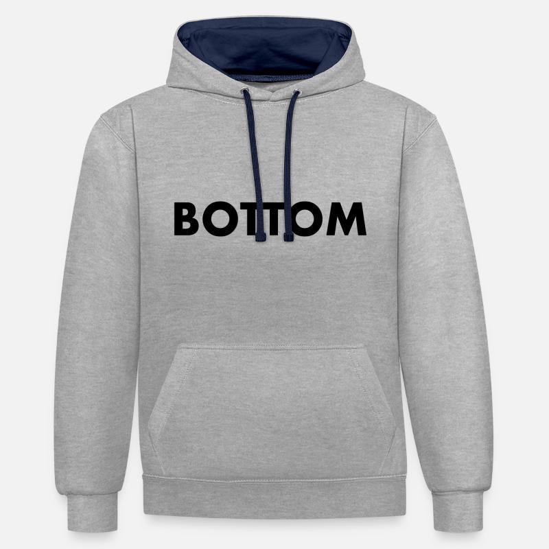 Bottom - Sweat à capuche contrasté - gris chiné/bleu marine