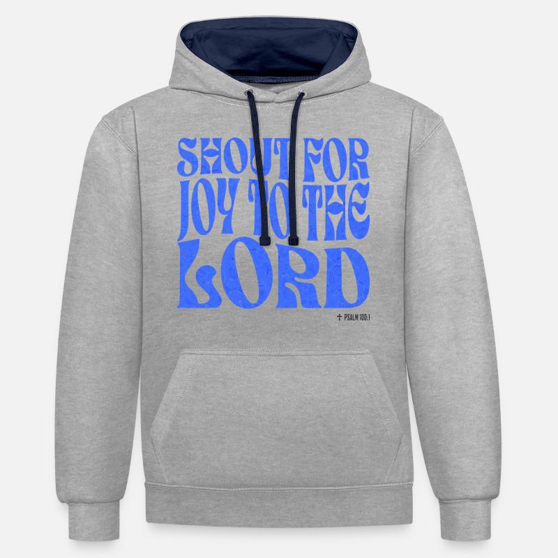 Christianisme Verset Biblique Chrétien - Sweat à capuche contrasté - gris chiné/bleu marine