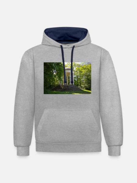 Pavillon - Kontrast-Hoodie - Grau meliert/Navy