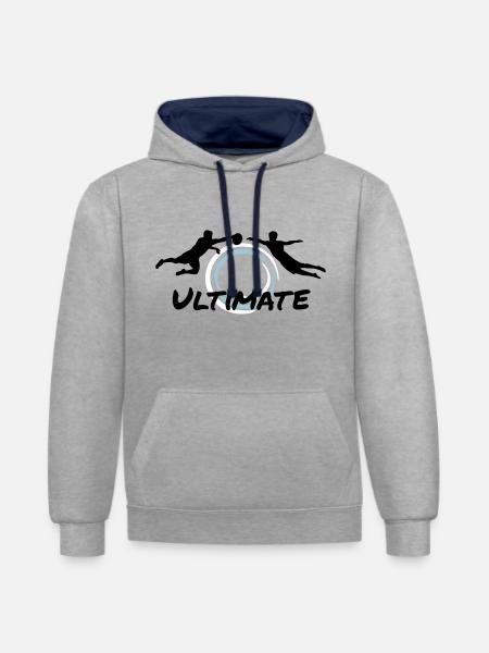 Ultimate Frisbee - Men - Kontrast-Hoodie - Grau meliert/Navy