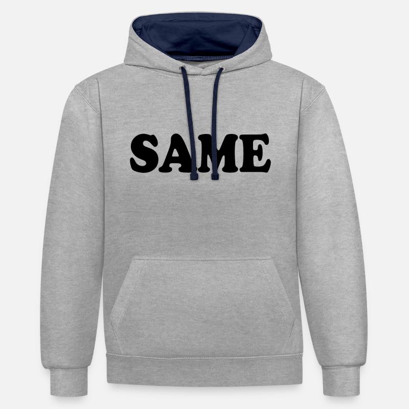 Same - Sweat à capuche contrasté - gris chiné/bleu marine