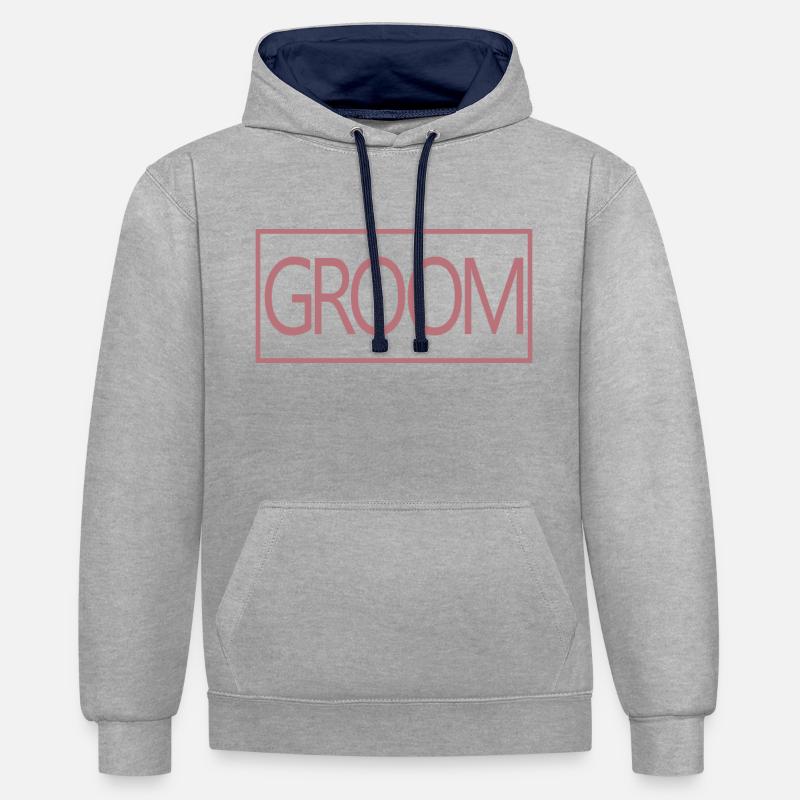 Bräutigam - Ehemann wird Hochzeitsfeier Verlobung - Kontrast-Hoodie - Grau meliert/Navy