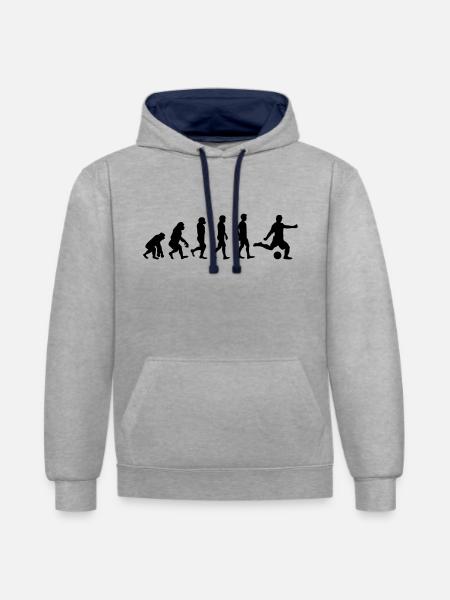 Evolution Fussball - Kontrast-Hoodie - Grau meliert/Navy