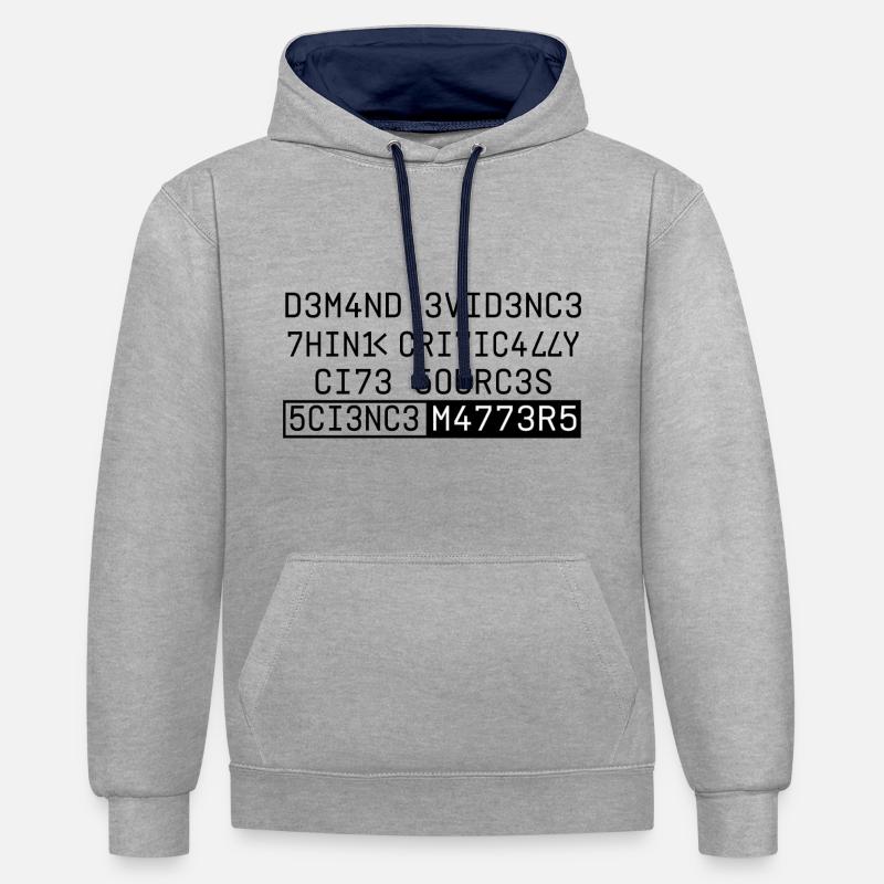 Science Matters - Sweat à capuche contrasté - gris chiné/bleu marine