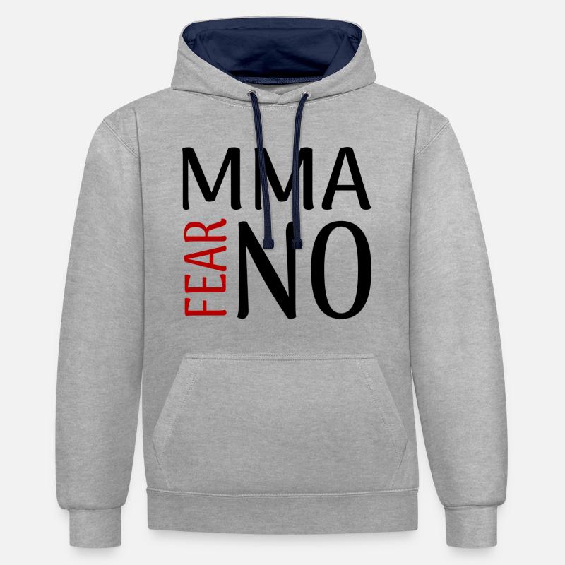 Combat de MMA sans peur Combattez sans peur - Sweat à capuche contrasté - gris chiné/bleu marine